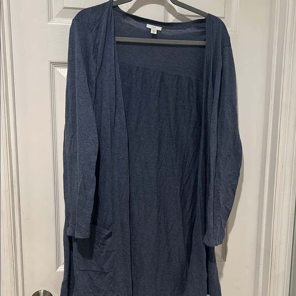 Jjill Blue Open Front Cardigan